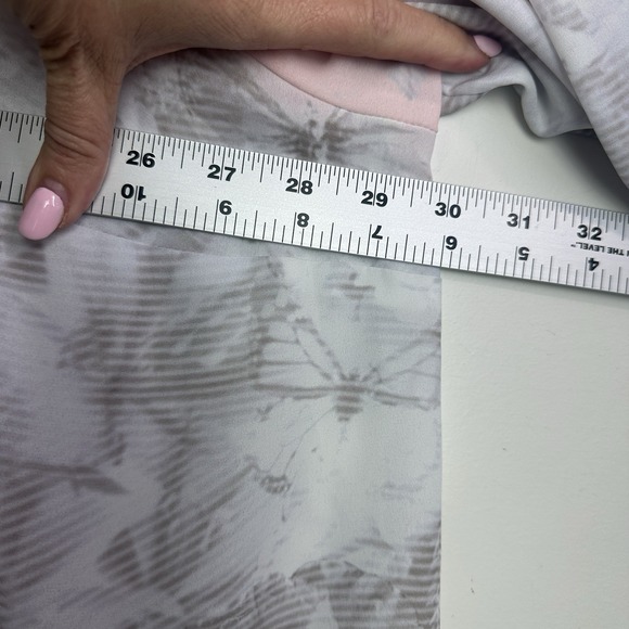 Catherines Top Womens Plus 3X 26/28W Pink Grey Floral Print Button Up Blouse - Picture 5 of 7